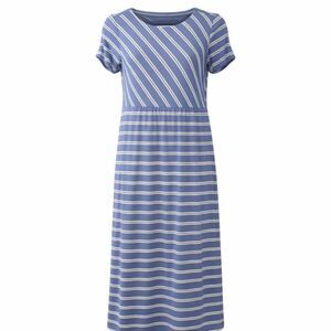 J.JILL STRIPED CASUAL SOFT STRETCH COMFORTABLE COASTAL SUMMER MAXI DRESS SZ. S